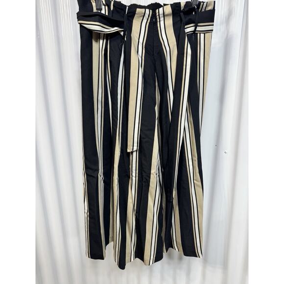 Antonio Melani Dominique Striped Skirt Side Zipper Ivory Navy Size 12 NEW $99 - Picture 1 of 6